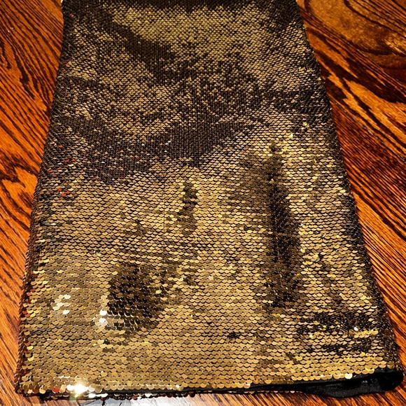 MAJE dress - new with tags. Gold mini Sequin A shape mini dress. Size- T2 - Picture 2 of 9